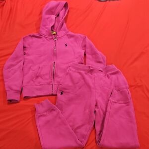 Polo Ralph Lauren  Girls Pink Hoodie and Sweatpants Set Sz Small (7)